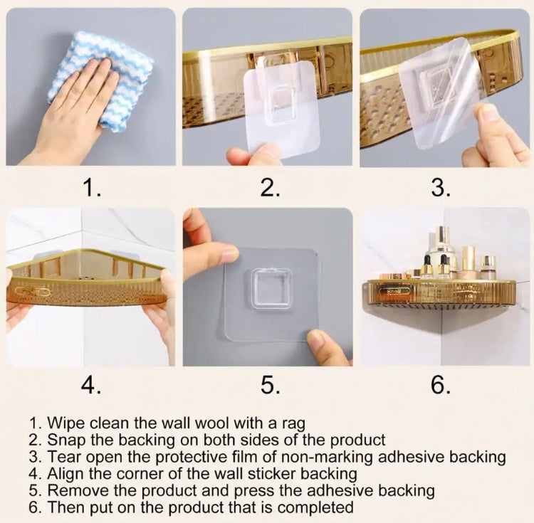 Triangle Bathroom Corner Organizer, Wall Mounted Storage Rack, Bathroom Draining Storage Holder Triangle Bathroom Corner Organizer, Wall Mounted Storage Rack, Bathroom Draining Storage Holder